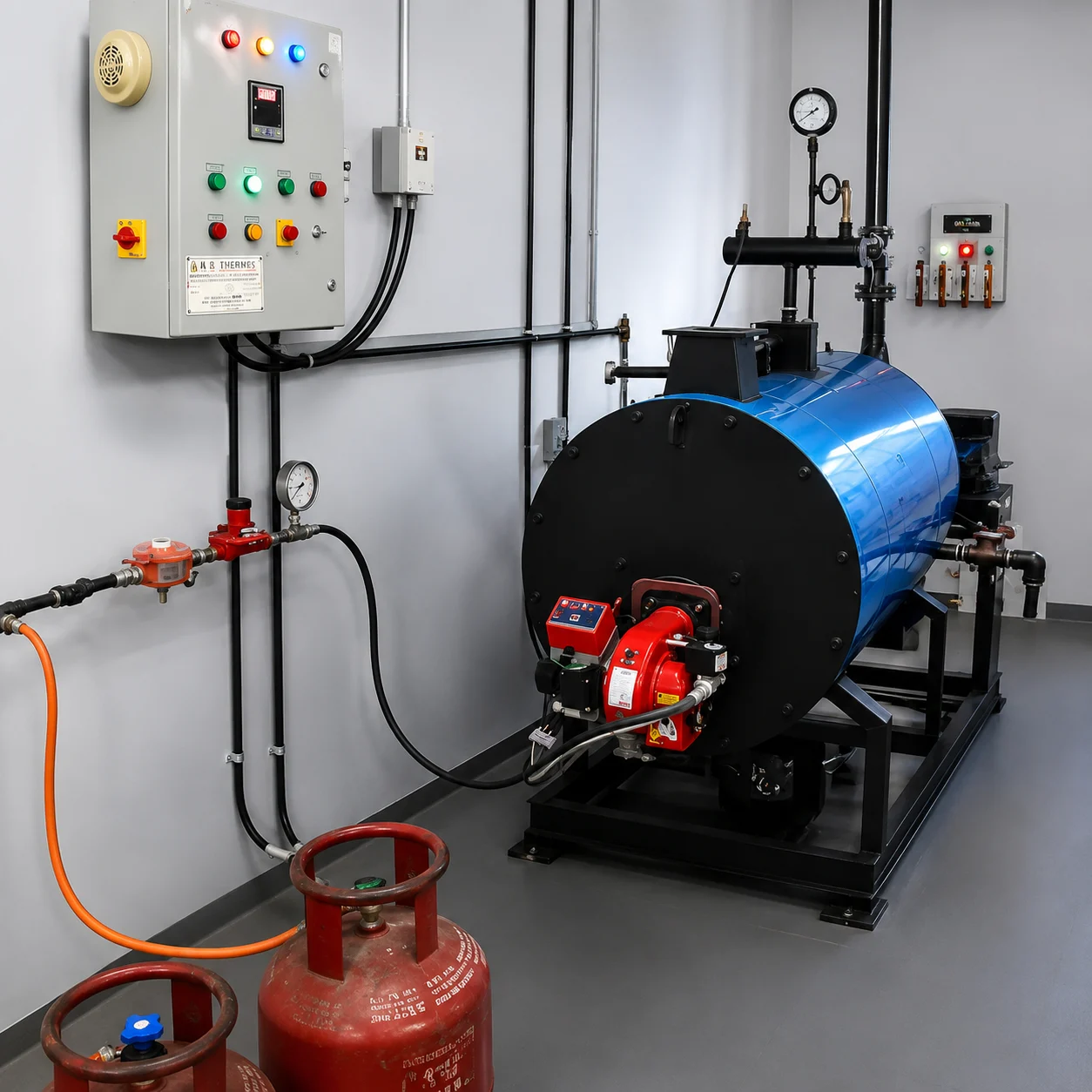 200 KG:HR Gas Fired 3 Pass Steam Boiler