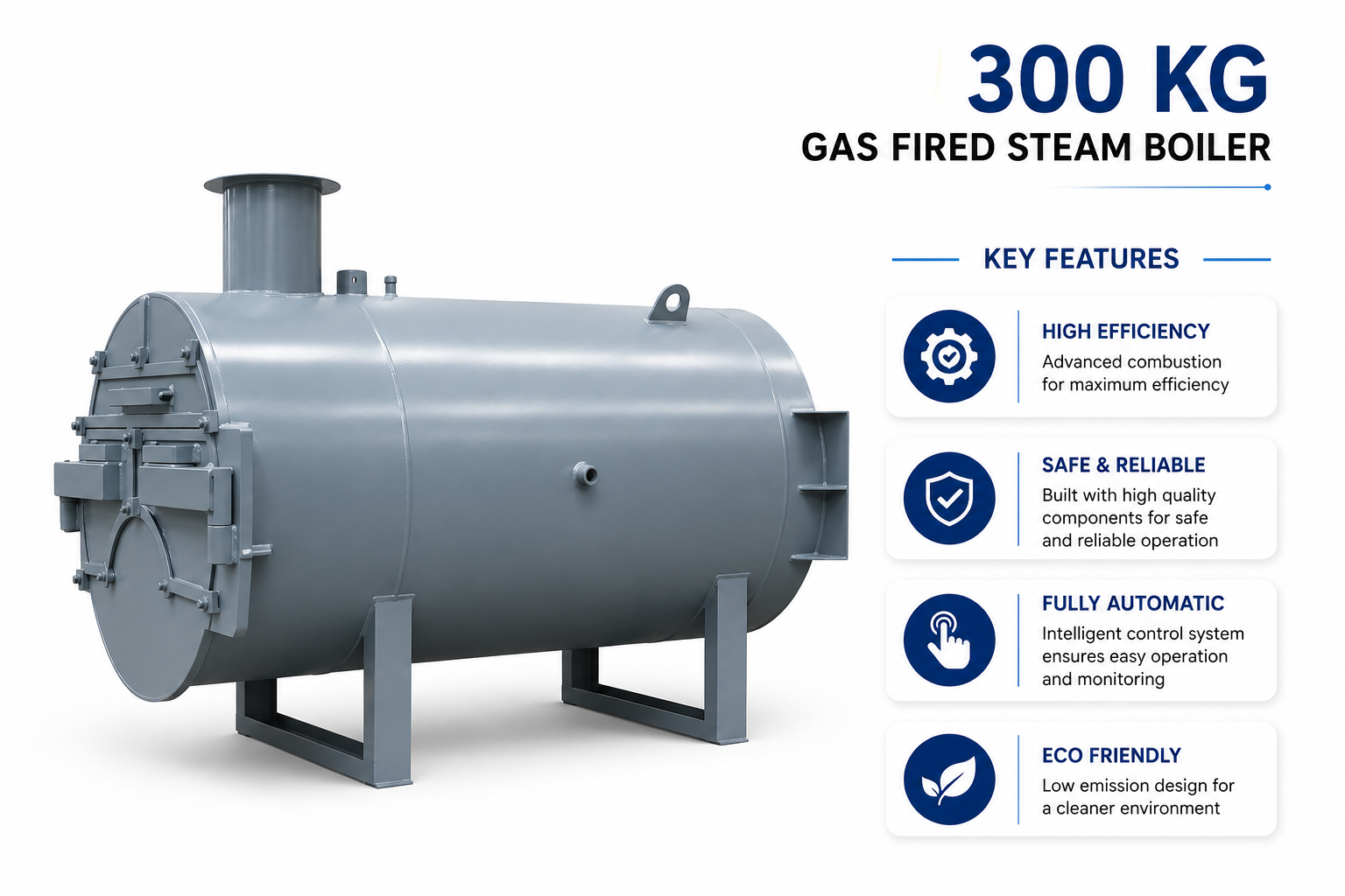 300 kg gas fired steam boiler