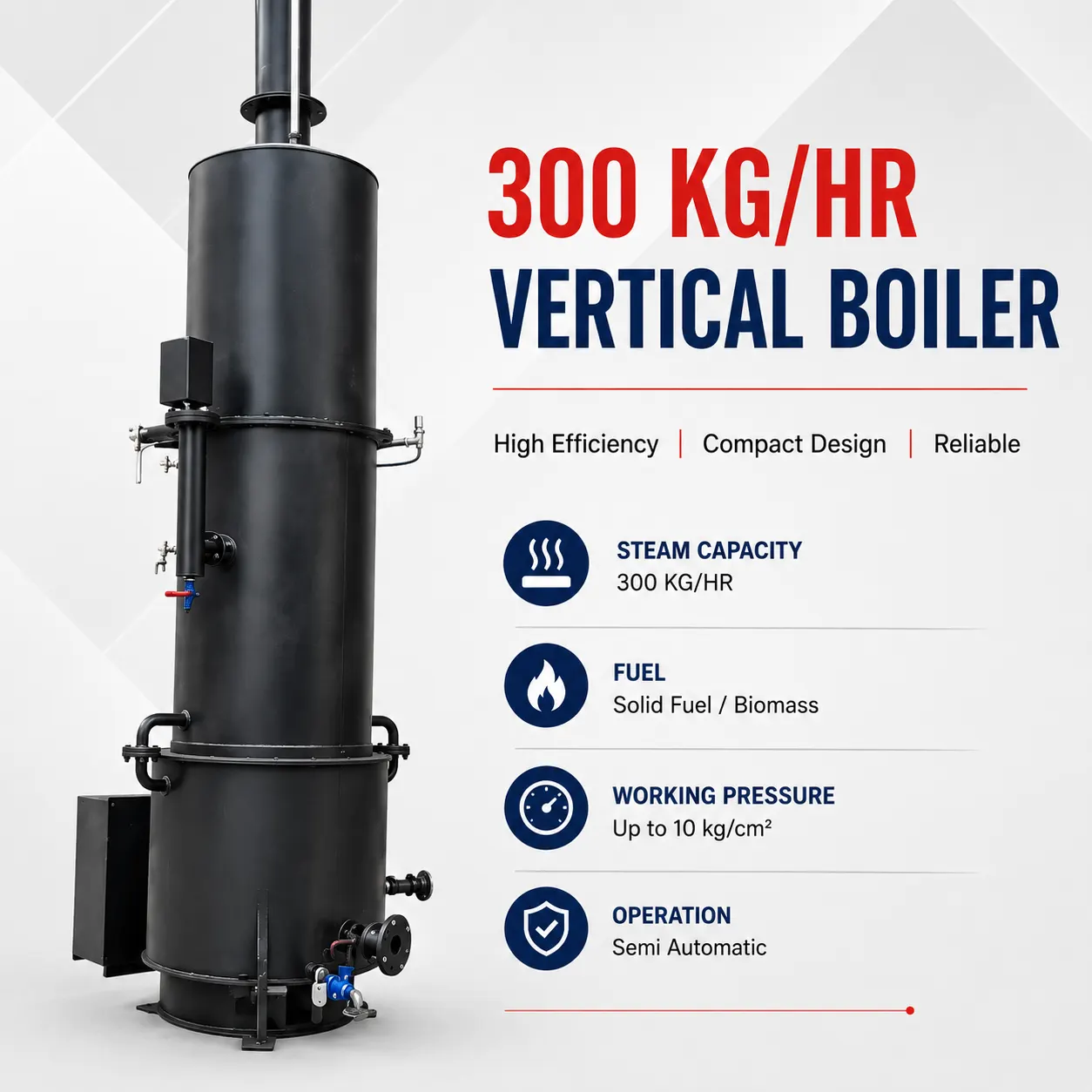 300 KG:HR Vertical Steam Boiler